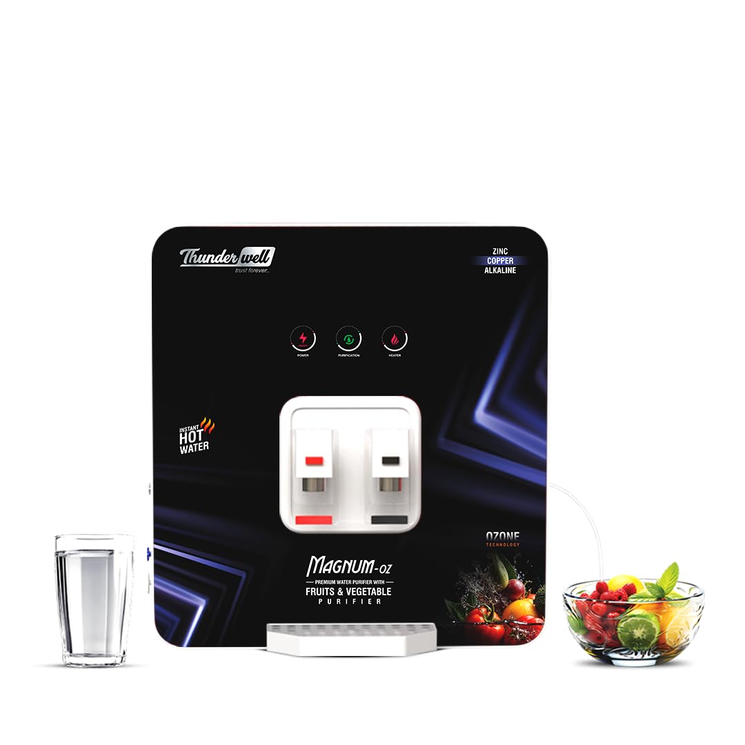 Thunderwell® MAGNUM-OZ Hot & Normal Water purifier with fruits & Vegitable Purifier | RO+ZN+CU+ALK+UV+UF+TDS+PF | 8Ltr. Storage | 11 Stages | Wall Mounted | Table Top with FREE Pre-Filteration Kit-image-5