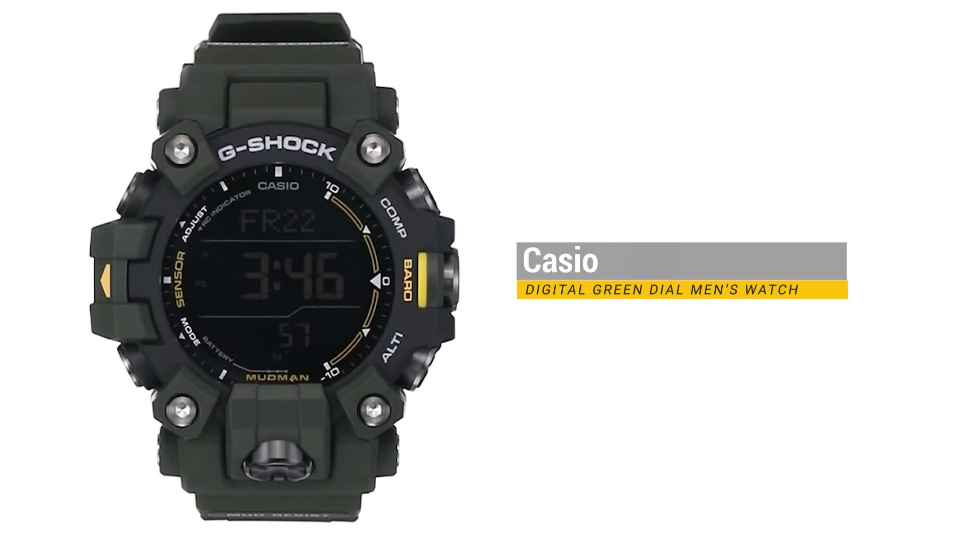 Casio G-Shock GW-9500-3DR Digital Dial Military Green Resin Strap 