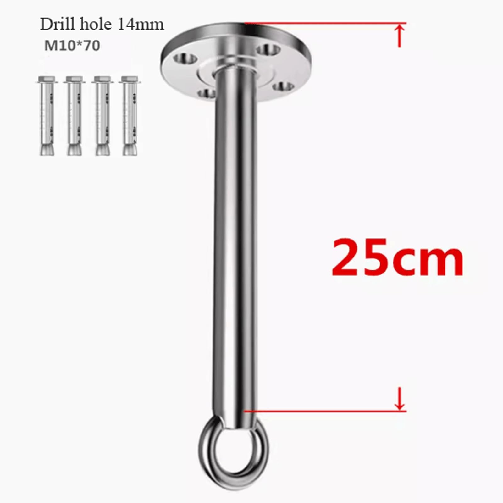 Gancho Para Colgar Gancho montado en bolsa de arena de acero inoxidable 304, gancho extendido para techo, gancho fijo con rodamiento de alta carga para hamaca aérea para Yoga Suministros para colgar