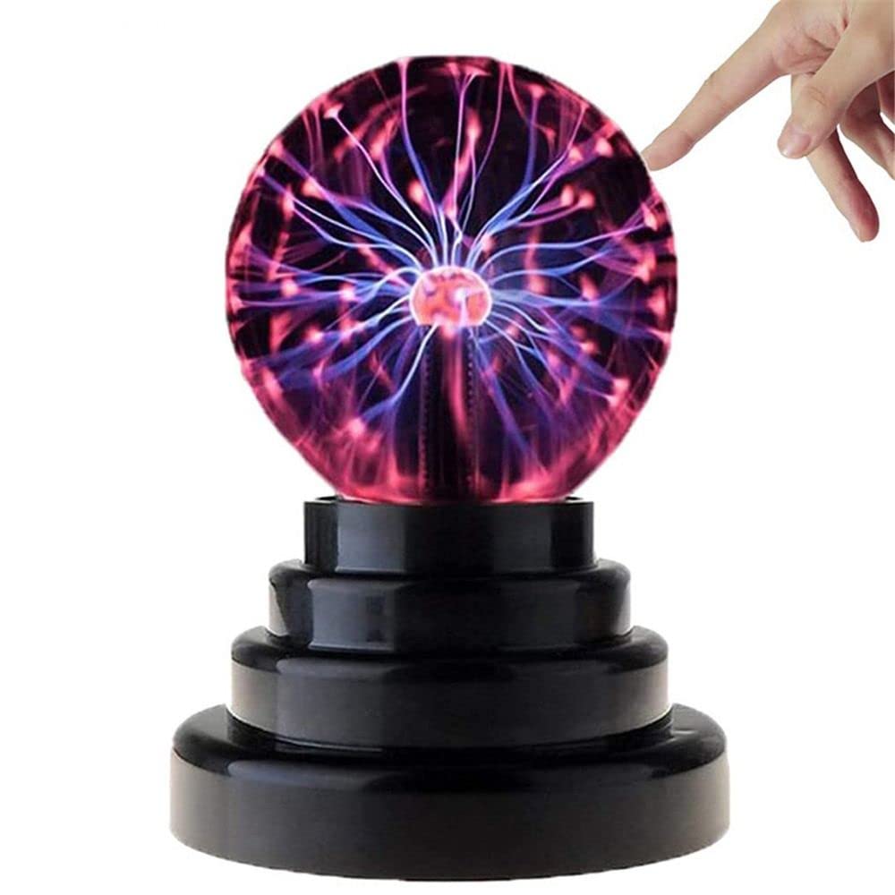 Andy's Orchids Plasma Ball Lamp, Atmosphere LED Night Light, Touch Glass Sound Control Glitter Lighting Bedroom Decor, Kids Toy Children's Gift 3 inch USB Powered