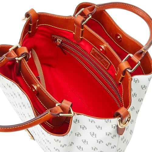 Dooney & Bourke Women's Gretta Brenna Satchel in Coated Cotton, Large Handbag with Adjustable & Detachable Shoulder Strap3