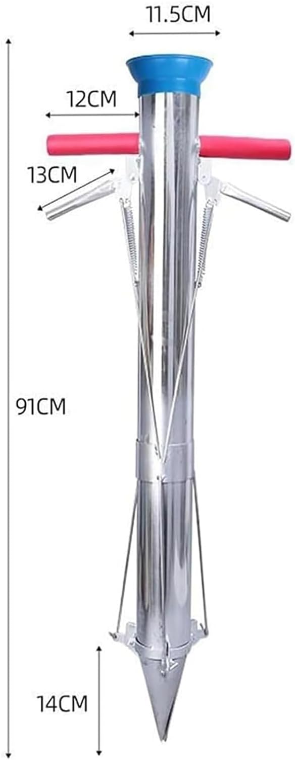 Bulb Planter Tool Long Handle, Garden Bulb Planter Tool, Vegetable Seedling Transplanter with Soft Grip, Soil Sampler, for Digging, Planting, Grass Repair.