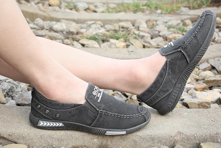 Men's Canvas Low Top Shoes Slip on Sneakers Casual Loafers Sneakers 5