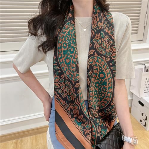 K-Elewon Large Square Scarf 43" Silk Scarf Fashion Scarves Silk Feeling Hair Wrapping Scarfs Night Sleeping Headscarf3