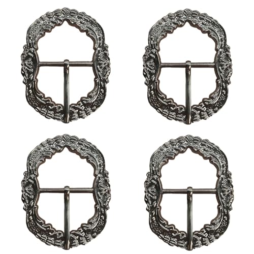 ZAHD 4 Stück Trachten Gürtelschnallen Schnalle für Trachtenhosen Herren Gürtelschnalle
