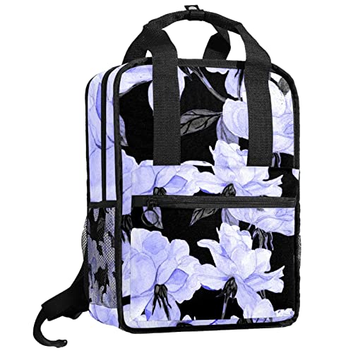 Sac à dos bleu garçons à motif fleurs avec bretelles réglables confortables
