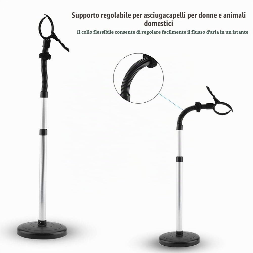 lyrlody Porta Asciugacapelli da Terra, Porta Asciugacapelli da Terra in ABS e Porta Asciugacapelli in Acciaio Inox per Asciugare a Mani Libere