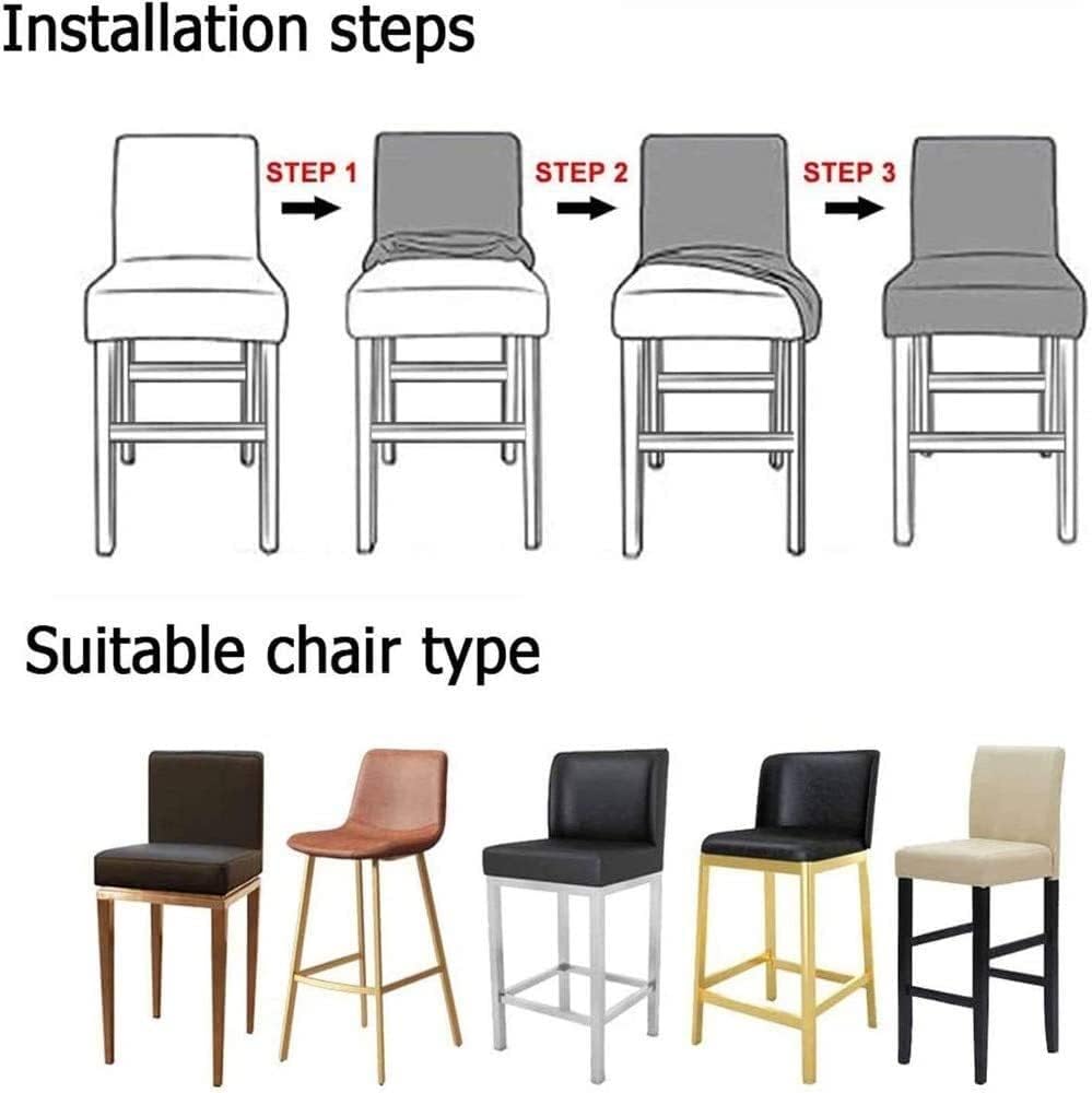 Exquisite Velvet Dining Chair Covers Stretch Bar Chair Stool Slipcovers High Back Chair Protector Slipcover for Dining Room Kitchen Hotel Wedding (Color : Light Grey, Size : 2 Pieces)