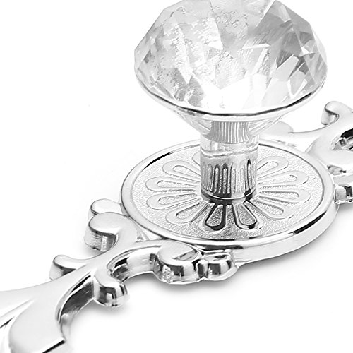 Drawer Pull Handles Knobs, DDSKY 4-Pack Diamond Crystal Knobs with Plate for Kitchen Door Cupboard Wardrobe Drawer Furniture Decoration, Large