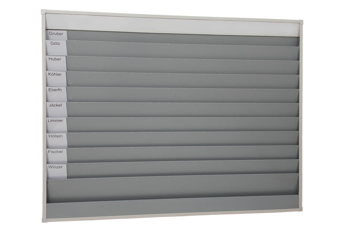 Werkorder planbord met 5 rijen, 10 sleuven en opbergvak (9019-00115)
