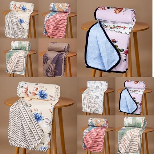 Image of HOMEKART Super Soft Cotton Printed Dohar |AC Blanket| Quilt /Duvet for Double Bed 90x86in, 250 GSM -Value Pack Bulk Bedding Set for Hotels, Hostels, PGs & Wholesale Ideal for Diwali Gifting- Pack of 10