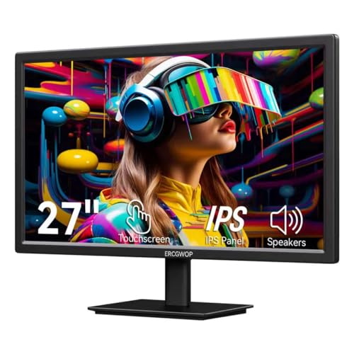Image of 27 Inch Touchscreen Monitor FHD 1920x1080P IPS Computer Monitor 10-Point Touch Screen PC Display HDMI /VGA /USB Ports, Built-in Speakers, VESA Mountable
