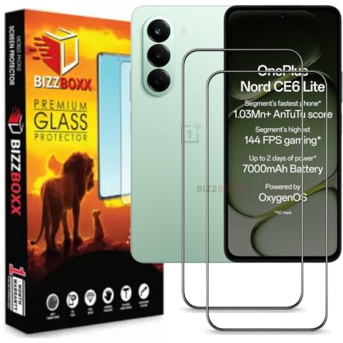 Image of Screen Guard For OnePlus Nord CE6 Lite Tempered Glass Screen Protector Guard - HD Clarity, Anti-Fingerprint Temper Guard (Nord CE6 Lite - 6.72 Inch) With Installation Kit - Pack of 2