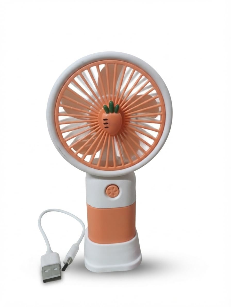 Portable Mini Fan with USB Charging, Carrot Design | USB Rechargeable, Handheld Design-image-17