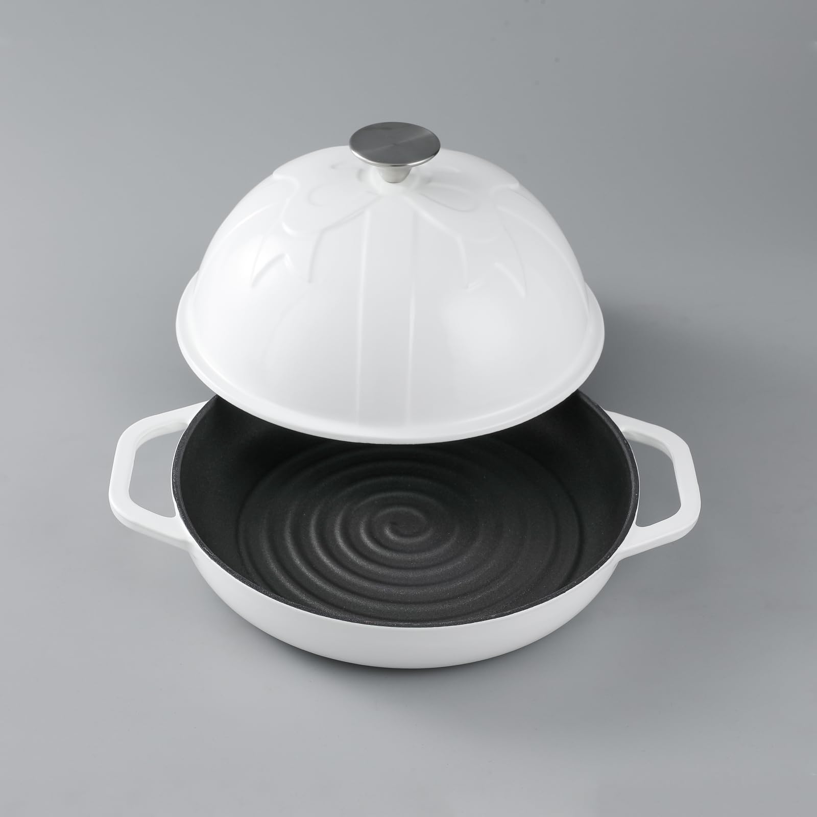 HAWOK Horno de pan de hierro fundido esmaltado DIA.10" con cesta para hacer pan blanco