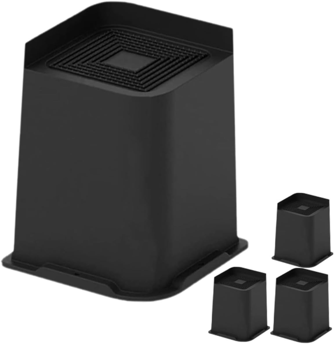 4pcs Skid Rubber Furniture Risers Heavy Duty Chair and Couch Leg Elevators for Stability and Floor Protection for Sofas Tables and Beds