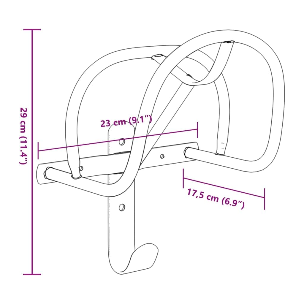 Supporto per briciole da parete in ferro verniciato a polvere nero, 23 x 17,5 x 29 cm, per sella, bricce, cavezza, redini e attrezzi per la pulizia, ordine per stalla e fienile