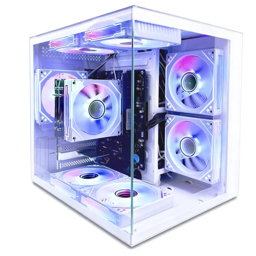 Image of suevery Prebuilt Gaming PC, AMD Ryzen5 4Cores,Up to 3.7G | White, DDR4 8G RAM, 256G SSD, Wi-Fi 6, Desktop Computer