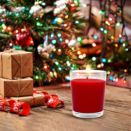 Image of 4 Packs Unscented Red Burgundy Colored Votive Candles in Glass, 2 Inch Natural Soy Wax Scentless Candles for Christmas Wedding Party Home Holiday Relaxation Spa, 12-15 Hour Burning Time