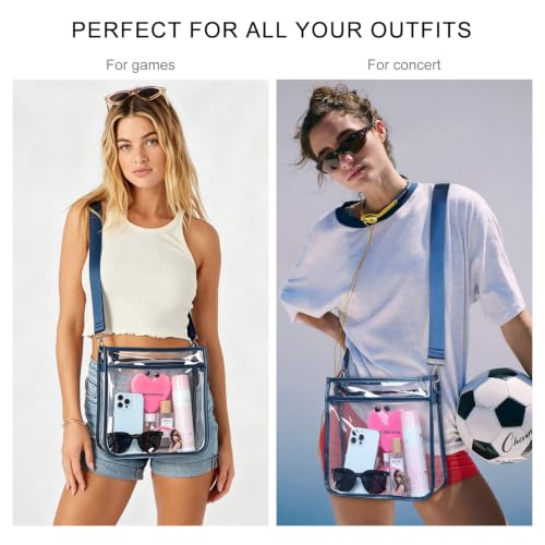 Image of Bluome Clear Bag for Stadium Events 12x12x6, Clear Purses Stadium Bag Crossbody Purses for Concerts Football Games Travel