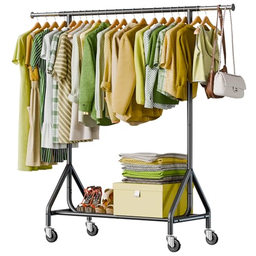 Holiwei Clothes Rack Load 450 LBS, Heavy Duty Garment Rack, Standing Rolling Metal Hanging Clothes...