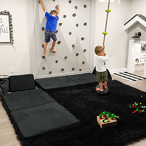 Pagisofe Fluffy Shaggy Area Rug, 4X6, Plush Furry Rugs For Bedroom Living Room, Fuzzy Rugs For Kids Baby, Soft Rugs For Nursery, Dorm Shag Rugs For Girls Boys, Carpet For Teen's Room, Black #TOP5