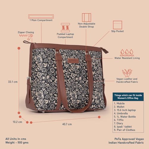 Image of Stylish Tote Bags for Office Use | Laptop Bag 15.6 inch | Purse for Women | Vegan Leather Handbag | Daily & Travel Use |