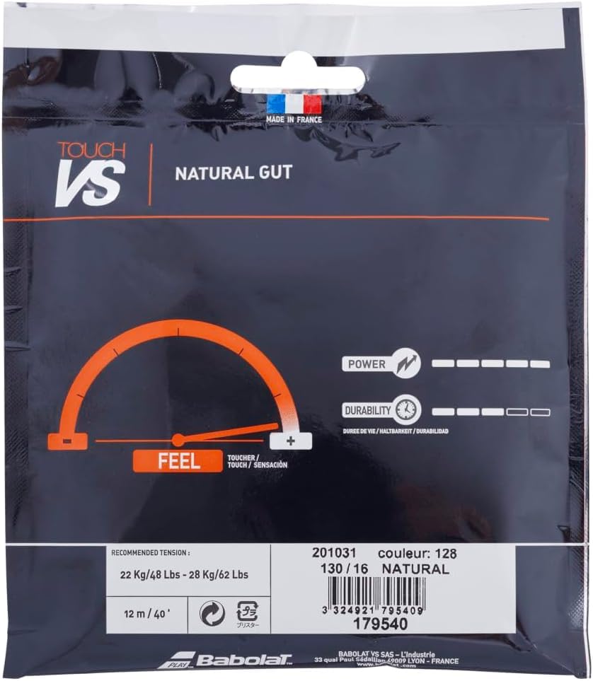 Babolat Touch VS Natural Gut Tennis String Set in Multipacks (1-2-4-6-8-Packs)