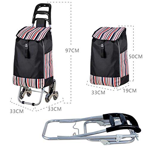 Einkaufstrolley, zusammenklappbarer Einkaufswagen auf Rollen, großer und leichter Einkaufstrolley mit abnehmbarer Tasche… – Bild 5