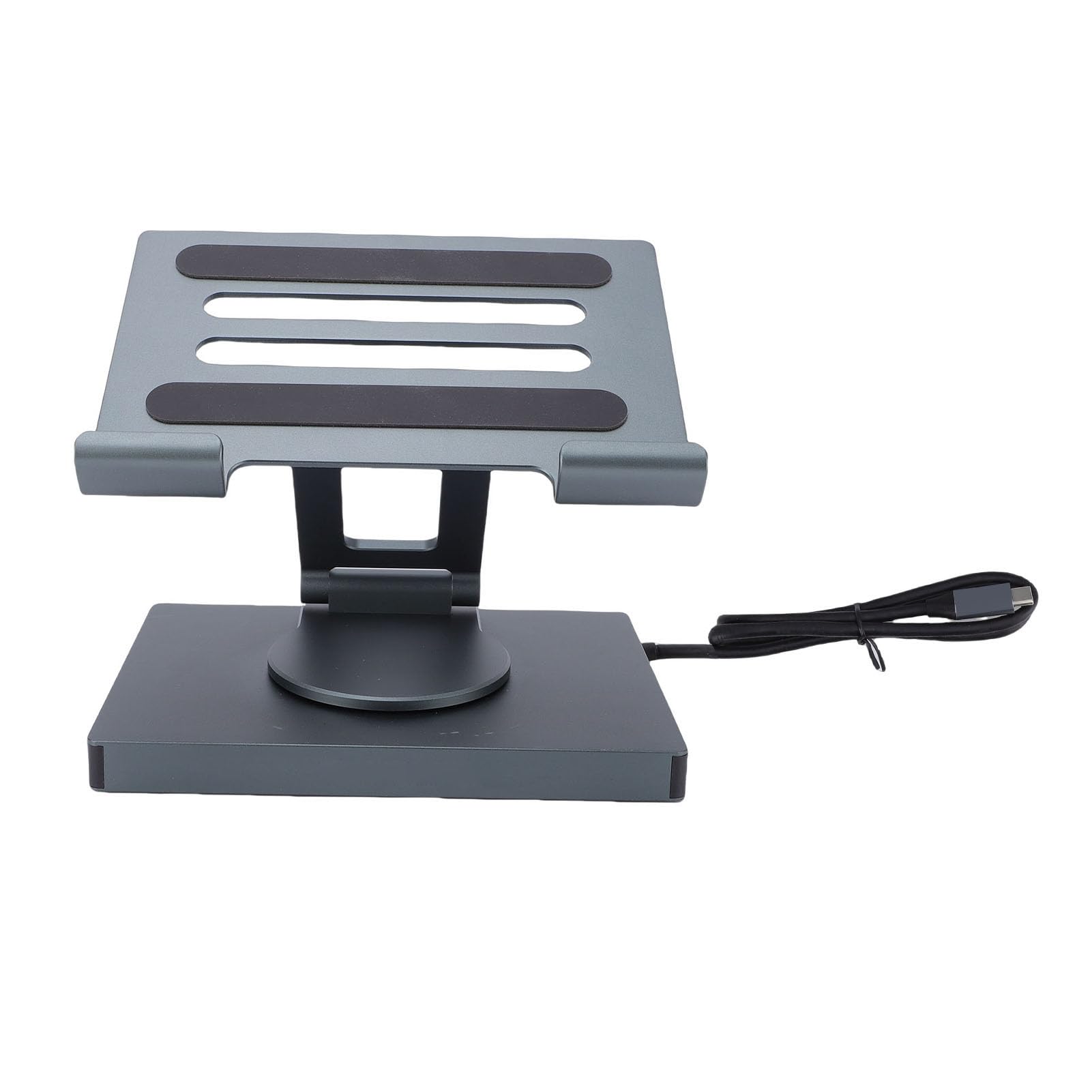 Tosuny Base para Portátil, Concentrador USB-C 7 en 1 con Carga PD de 100 W, HDMI 4K y Soporte Ergonómico Ajustable con Rotación de 360° para Oficina en Casa y Organización de