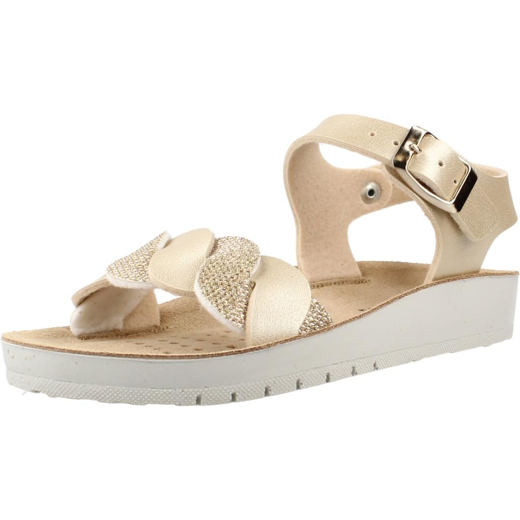 Geox J COSTAREI GI Sandal, Platinum, 24 EU
