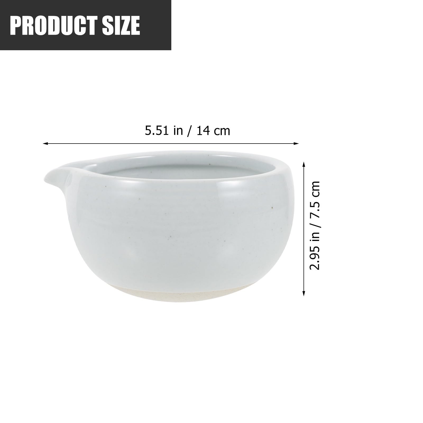 Operitacx Cuenco de Matcha Japonés de Cerámica Blanco con Pico Vertedor y Capacidad de 525ml, Fácil de Usar para Ceremonia del Té en Casa o Casa de Té Tradicional