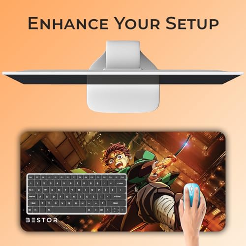 Image of BESTOR Mouse pad with Precise Cut Edges, Waterproof Surface & Non-Slip Rubber Base Stitched Edges Gaming Mouse Mat for Laptop (60cmx34cm)