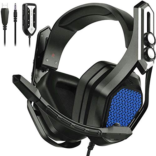 Mpow 7.1 Gaming Headse for PS4, PC, Xbox One,Over-Ear 7.1 Surround Sound Headphones with Mic Noise Cancelling, Over 16 Million Choice of RGB LED ?USB Gaming Headset & Compatible with 3.5mm Jack ?I