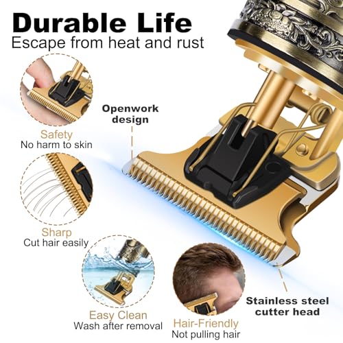 Image of Beard Trimmer for Men, CandyFouse Professional Hair Trimmer Hair Clippers for Men, Cordless Rechargeable with LCD Display, Approaching Zero Gapped Cutting Grooming Kit