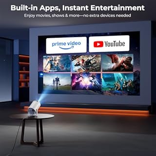 [Built-in Apps] CLOKOWE Mini Projector with WiFi and Bluetooth, 2026 Upgraded 1080P Smart Portable Projector with 180° Rotation, Auto Keystone, Compatible with iPhone/Android/Laptop/TV Stick/HDMI/USB