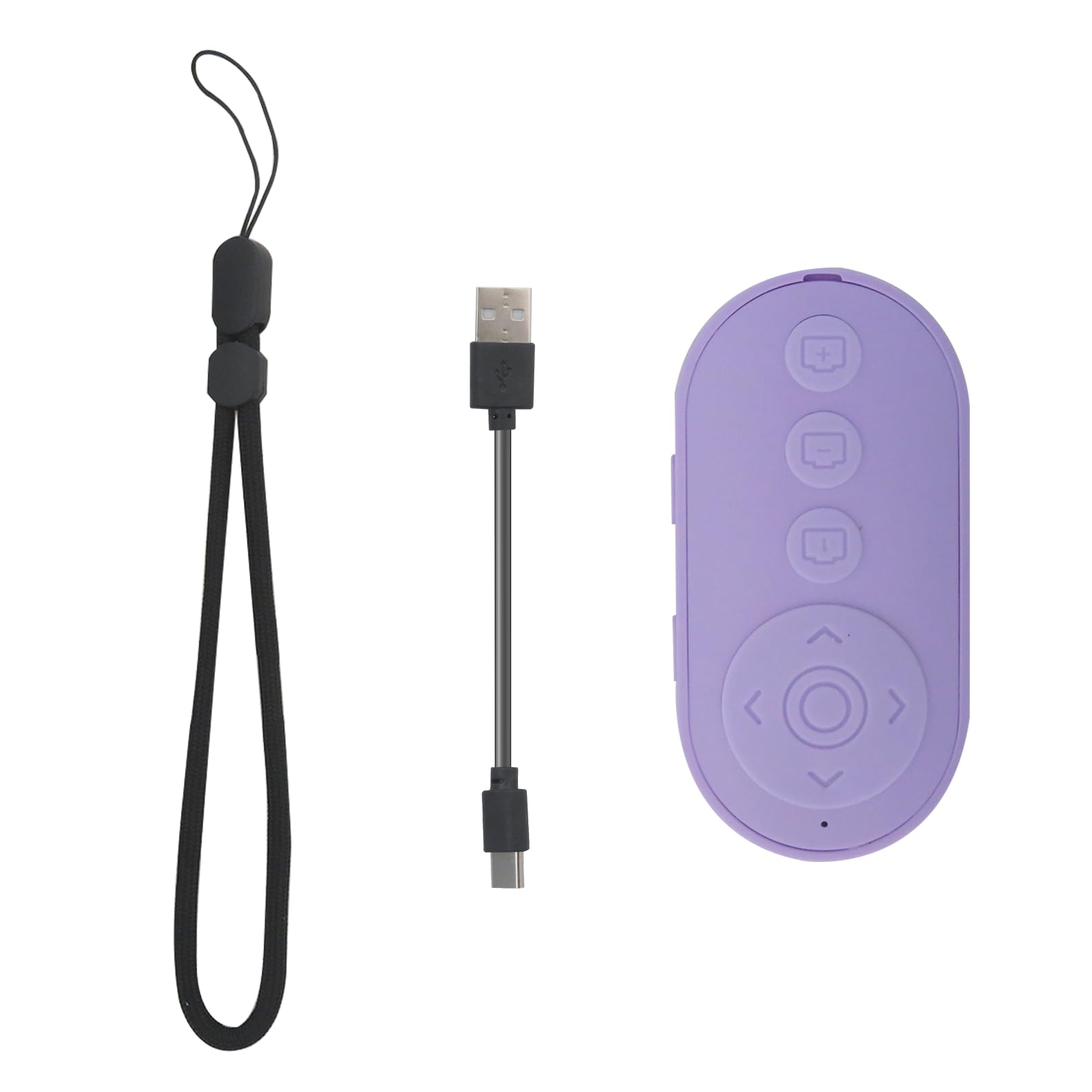 Bluetooth Camera Remote Shutter with Zoom and Front/Rear Camera Switch for Photo and Vlogging,Cllphone Remote Clicker for iOS &amp; Android Smartphone, Wireless Video Scrolling for Ti*ktok (Purple)