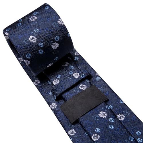 Image of Dubulle Mens Tie Set Solid Paisley Silk Striped Necktie for Men with Cufflinks Tie and Pocket Square