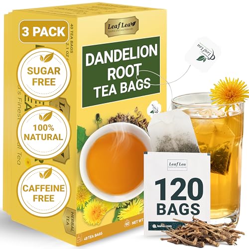 Image of LeafLea Dandelion Root Tea Bags, Natural And Pure, 120 Count