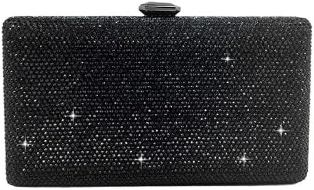Boutique De FGG Crystal Evening Bags for Women Formal Party Box C...