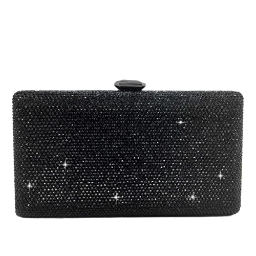 Image of Boutique De FGG Crystal Evening Bags for Women Formal Party Box Clutch Wedding Rhinestone Handbags Bridal Clutch Purse,Mini