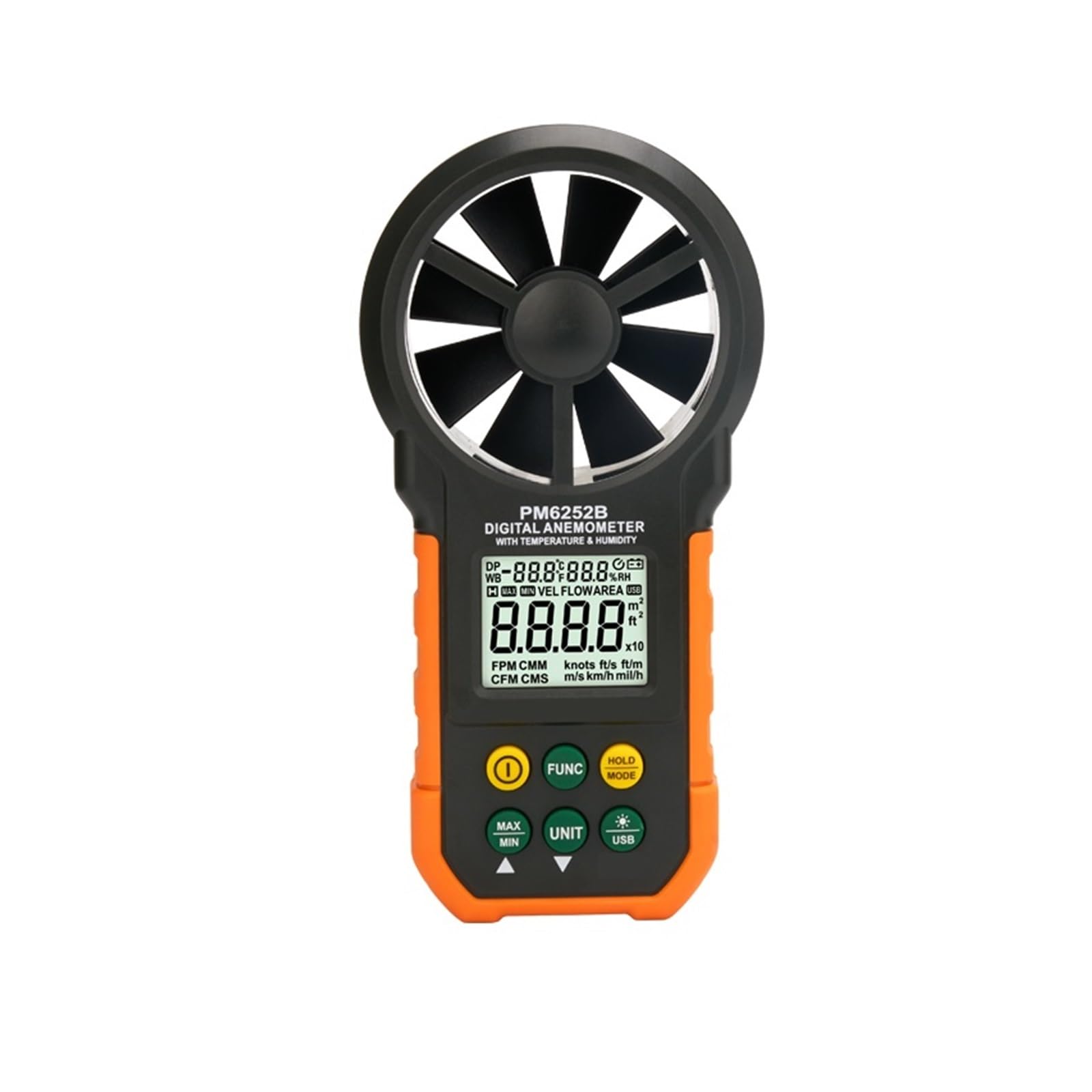 Anemómetro Digital De Mano Medidor Flujo Aire Alta Precisión Instrumento Prueba Temperatura Y Humedad Mediciones Precisas Versátiles