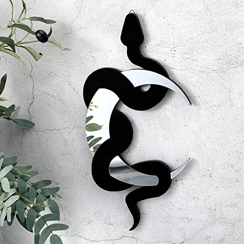 Weysat-Black-Snake-and-Crescent-Moon-Mirror-Gothic-Wall-Decor-Gothic-Snake-Decor-Boho-Hanging-Mirrors-Home-Decorative-Wall-Art-for-Living-Room-Bathroom-Bedroom-Hallway