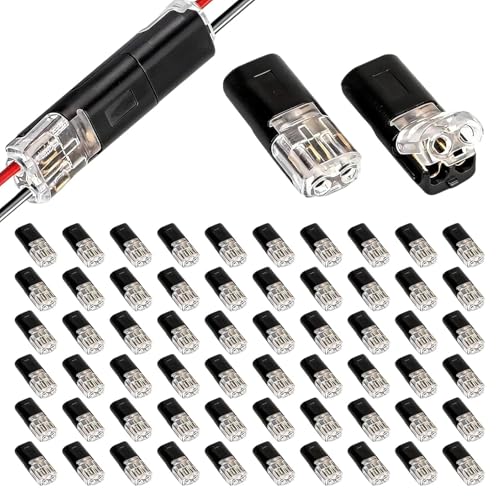 60 Stück Auto Kabelverbinder Wasserdicht 2 Polig Steckverbindung für 18-22 AWG Kabel Crimp Wire Connector Schneller Kabelstecker Steckbarer Kabelanschluss Auto Stecker