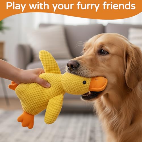 Calming Duck Toy for Dogs, Pawlove Duck Dog Toy for Anxiety Relief and Dental Hygiene, Yellow Duck Toy for Interactive Play and Senior Dogs Comfort - Image 6