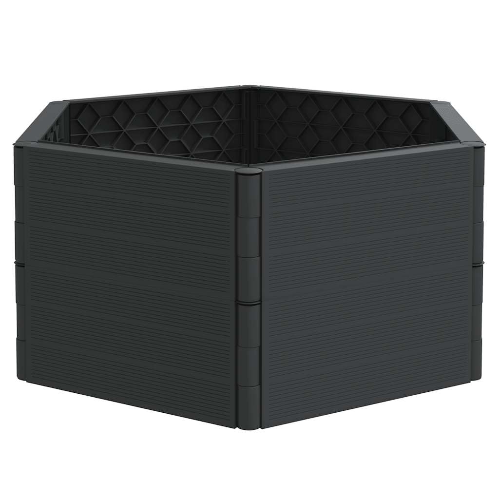Pot de fleurs de jardin anthracite PP