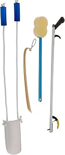 Sammons Preston - 34621 Complete Hip & Knee Equipment Kit with Four Daily Living Tools, Care Kit for Hip or Knee Surgery or Fall Recovery, Includes 26" Reacher, Sock & Dressing Aid, Shoehorn, Bathing Sponge