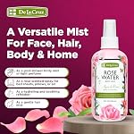 De La Cruz Pure Rose Water Body Mist,Rosewater Spray for Face, Skin & Hair,Toner & Rose Water for Hair Alcohol Free, Paraben Free 8 fl oz (1 Bottles) - Image 2
