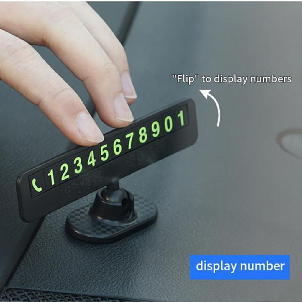 Luminous Car Temporary Parking Card Phone Number Plate Hidden Auto Telephone Stop Sign