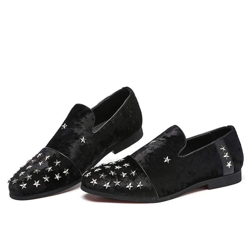 Floren Driving Loafers for Men Casual Shoes Slip on Style Suede Upper Star Pattern Cap Toe Lightweight Super Soft Lined Split Joint` (Color : Red, Size : 6 UK)